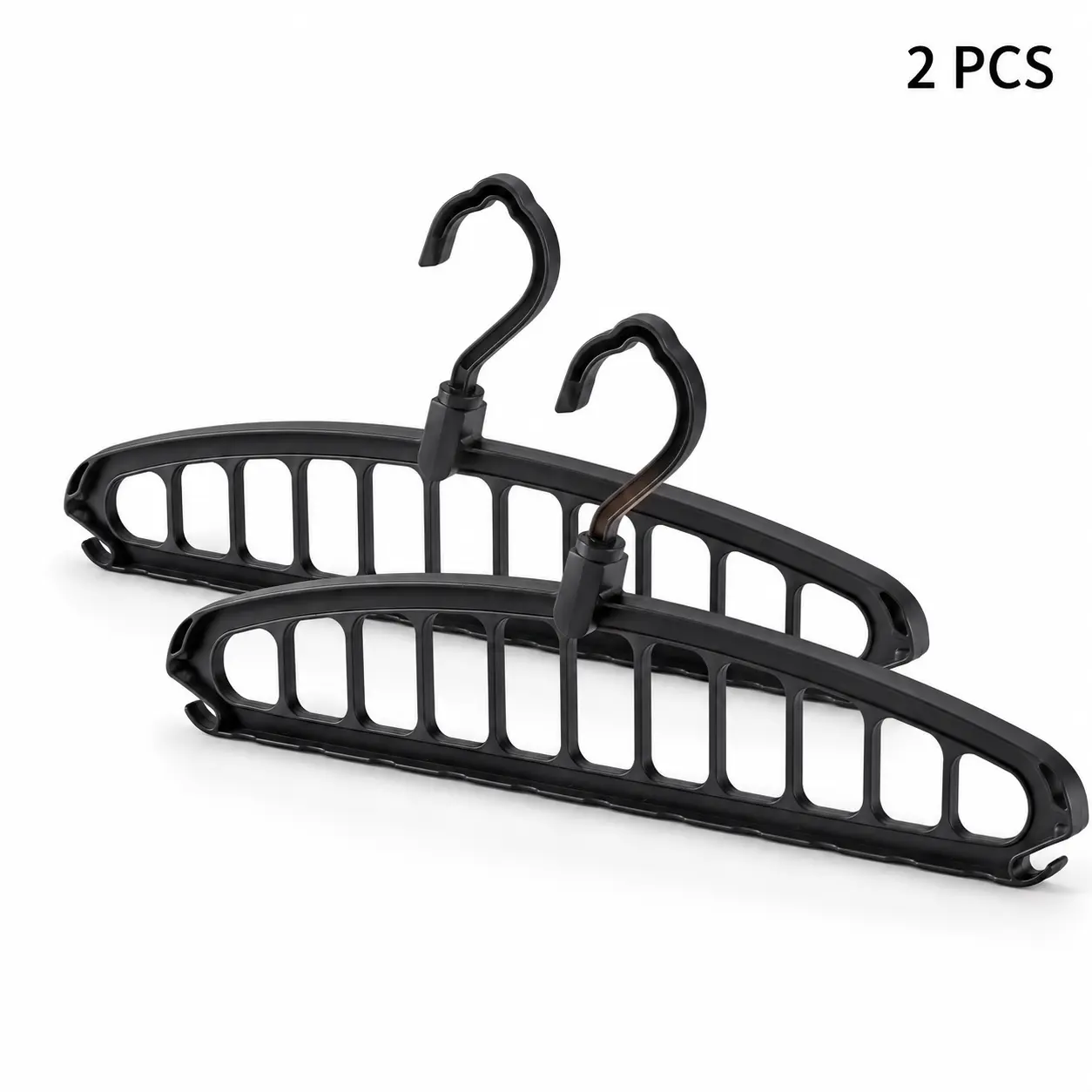 Plastic 10-Slot Space-Saving Hanger Organizer 2-Pack, Cascading Closet Storage Rack for Shirts, Jackets, Outdoor Gear (Sports & Outdoor Accessories)