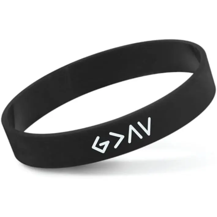 God is greater than the Highs and Lows Christian wristband
