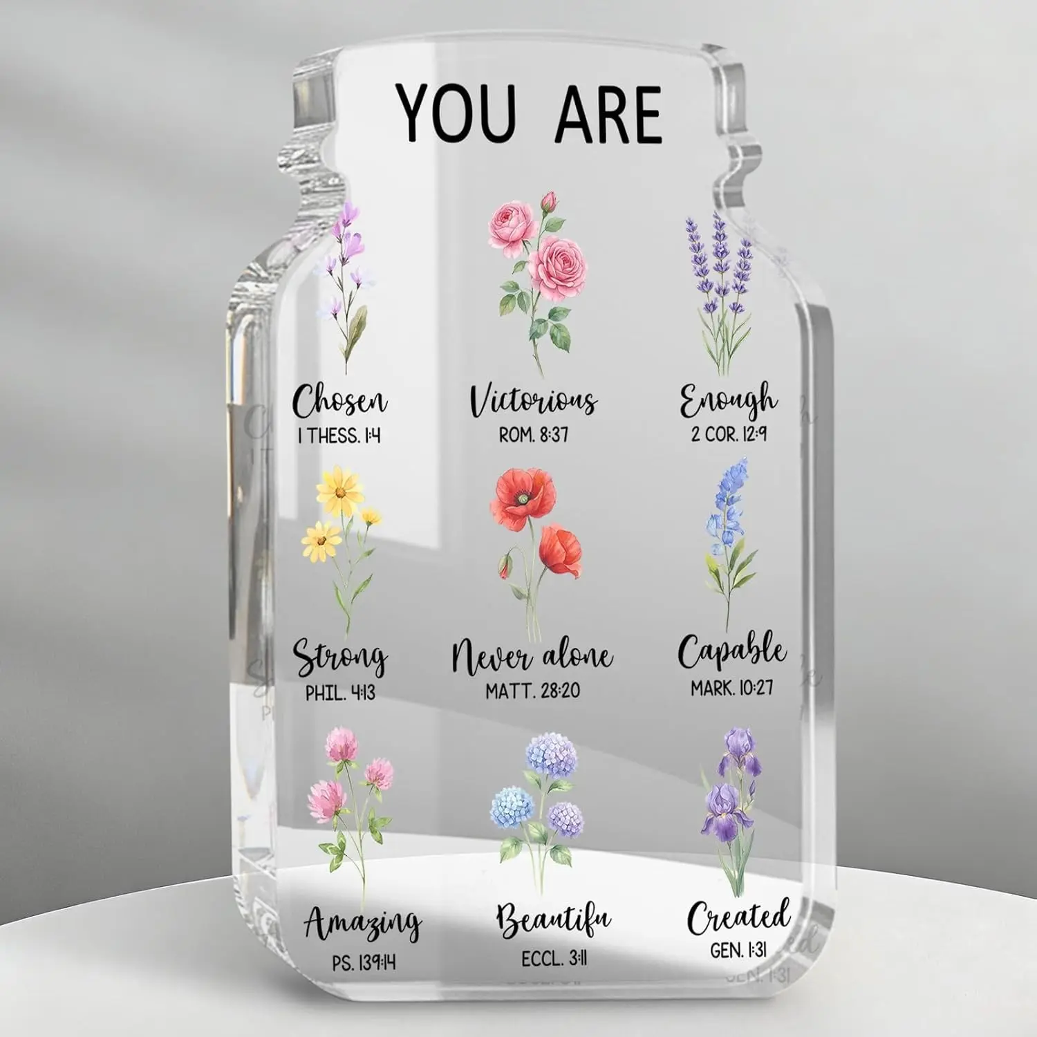 Christian Gifts for Women, Gratitude Desktop Decor Sign, Desktop Decoration Plaque, Inspirational Quotes Acrylic Plaque, Motivational Plaque, Appreciation Gift for Teachers, Doctors, Nurses