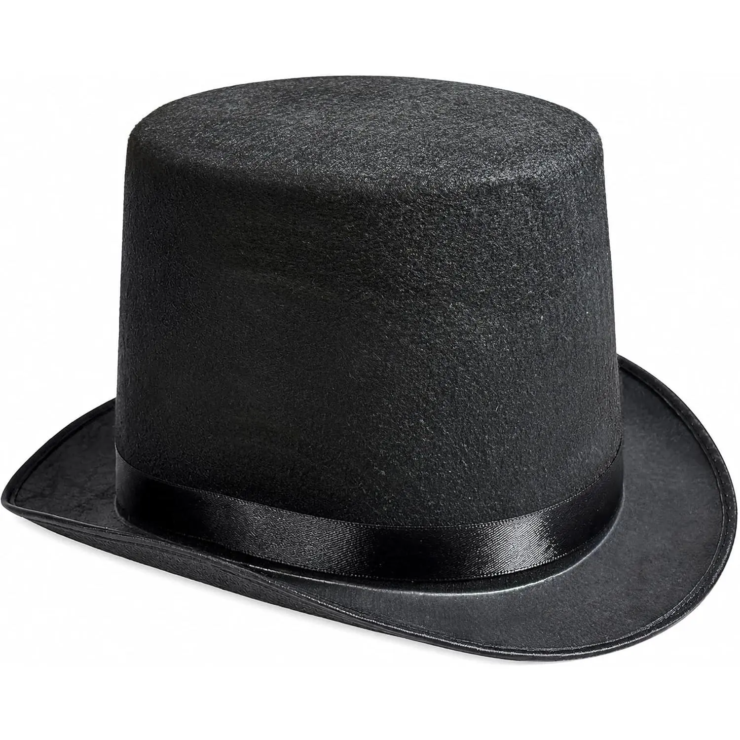 6" Tall Black Magician Felt Top Hat for Adults, Butler Costume Top Hat, Ringmaster Hat, Steampunk Hat, Dress Up Party HatGift