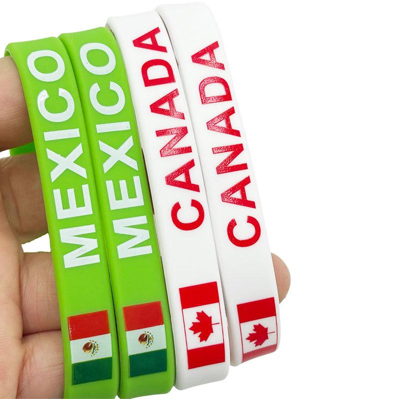 2026 World Cup commemorative silicone bracelet Mexico flag wristband bracelet