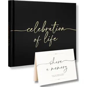 Funeral Guest Book for Memorial Service – Elegant Celebration of Life Guest Book in Loving Memory Condolences Book for Funeral