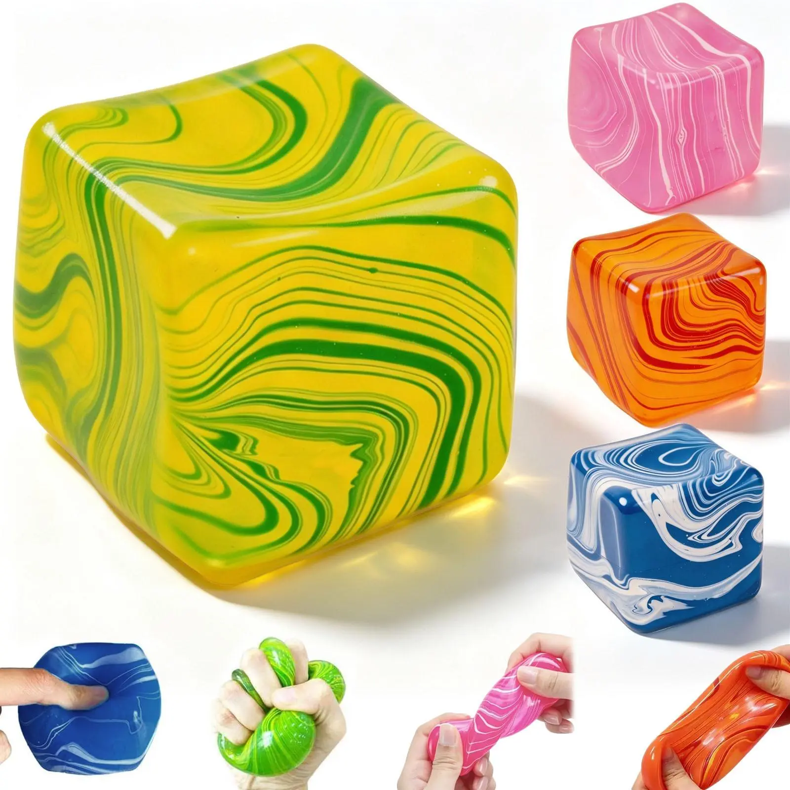 2.2in Slow Rising Squishy Stress Cube – Sensory Fidget Toy for Anxiety Relief, Soft Squishies for Adults & Kids, Great for Classroom Prizes Birthday Gifts Party Favors
