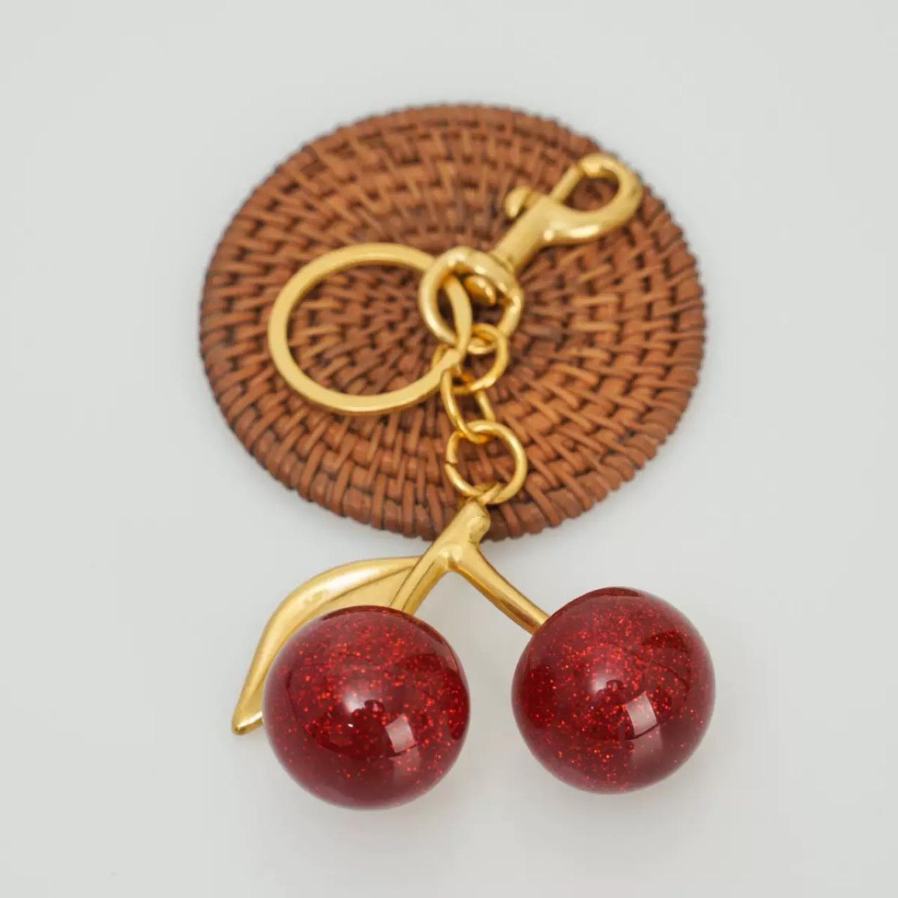 Stylish cherry keychain - premium cherry bag charm - exquisite accessory