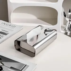 Stainless Steel Tissue Box, Artistic Pull-Paper Dispenser with Irregular Design - Desktop/Living Room Napkin Holder & Tissue Distributor for Living Room, Bedroom, Kitchen, Hotel