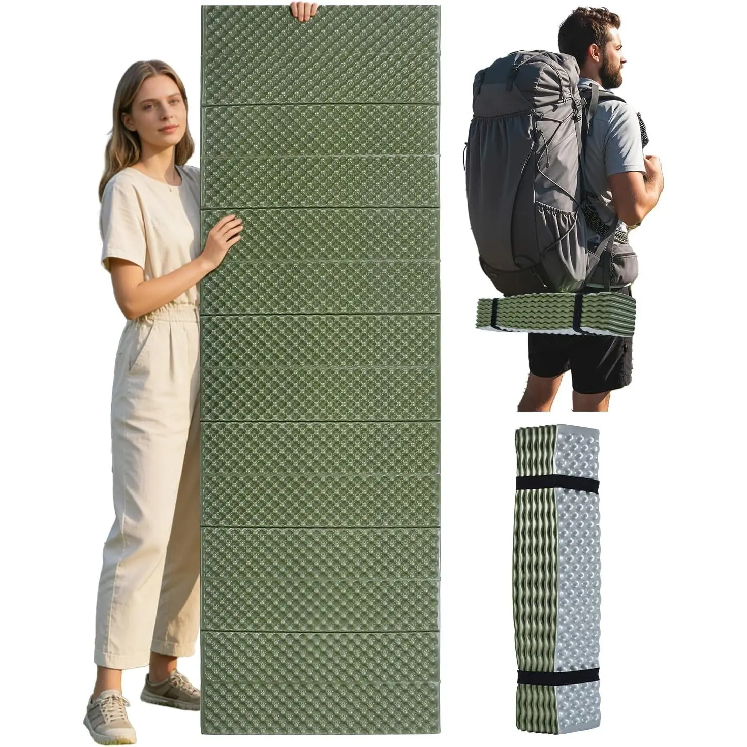 Abahub Foam Camping Sleeping Pad, Waterproof Soft Foam Matress for Adults, Foldable Ultralight Wide Pad for Outdoor Backpacking, Picnic, Yoga