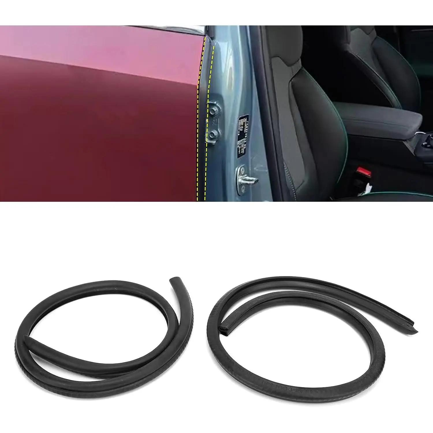 B Pillar Soundproof Sealling Strips Compatible with  Model Y 2019-2024 2025 2026 2027 Accessories Seal Kit Soundproof Rubber Weather Draft Strip Wind Noise Reduction Sound Proofing Kits - 2 count