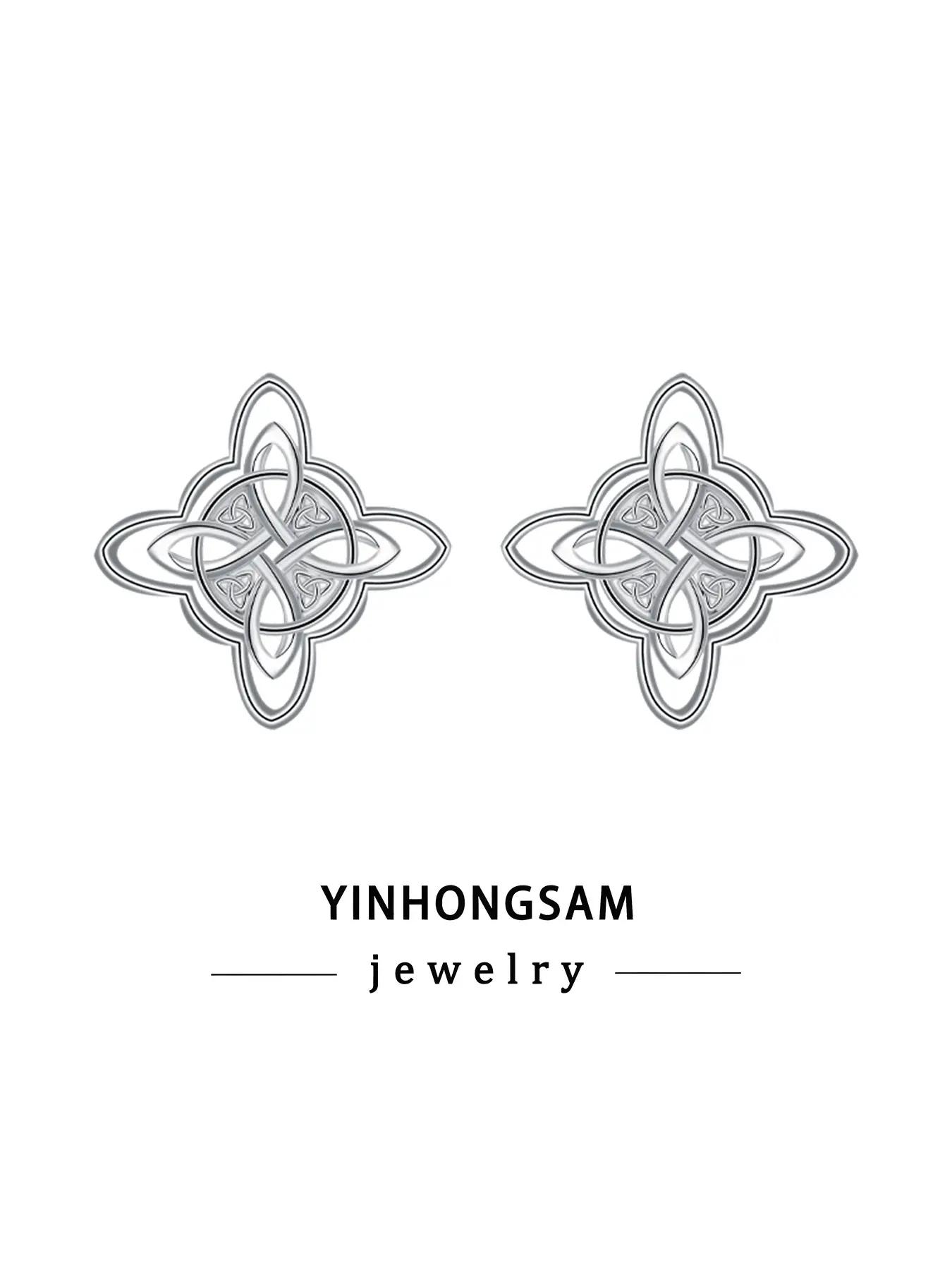 Celtic Witches Knot Stud Earrings for Women, Good Luck Irish Amulet Protection Jewelry Gifts for Mom Wife Girlfriend