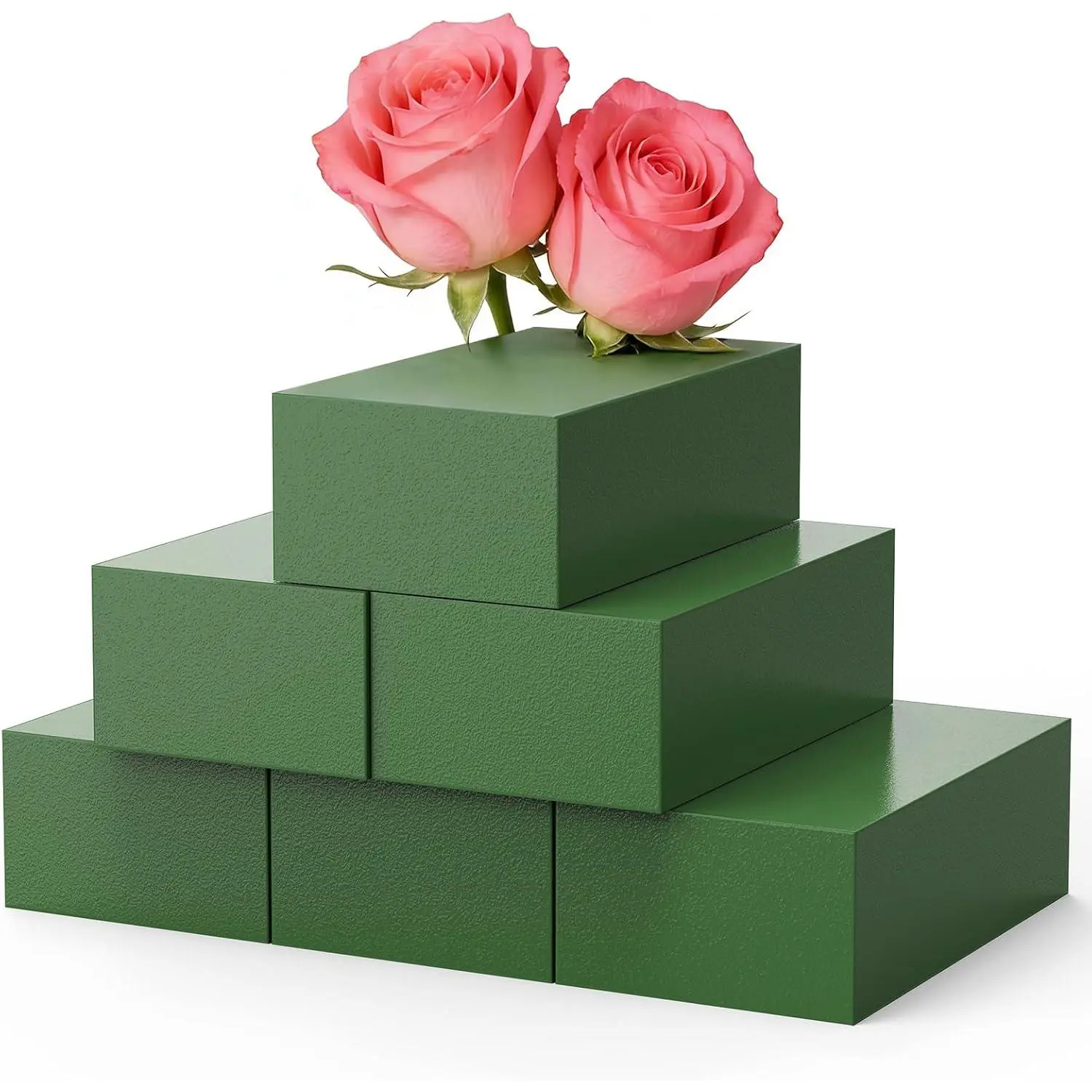 6-Pack Floral  Blocks, Green Planter Styrofoam for Artificial  | Wet & Dry Flower  for  & Artificial Flower Arrangements,   Florist Sponge for Indoor/Outdoor Planters