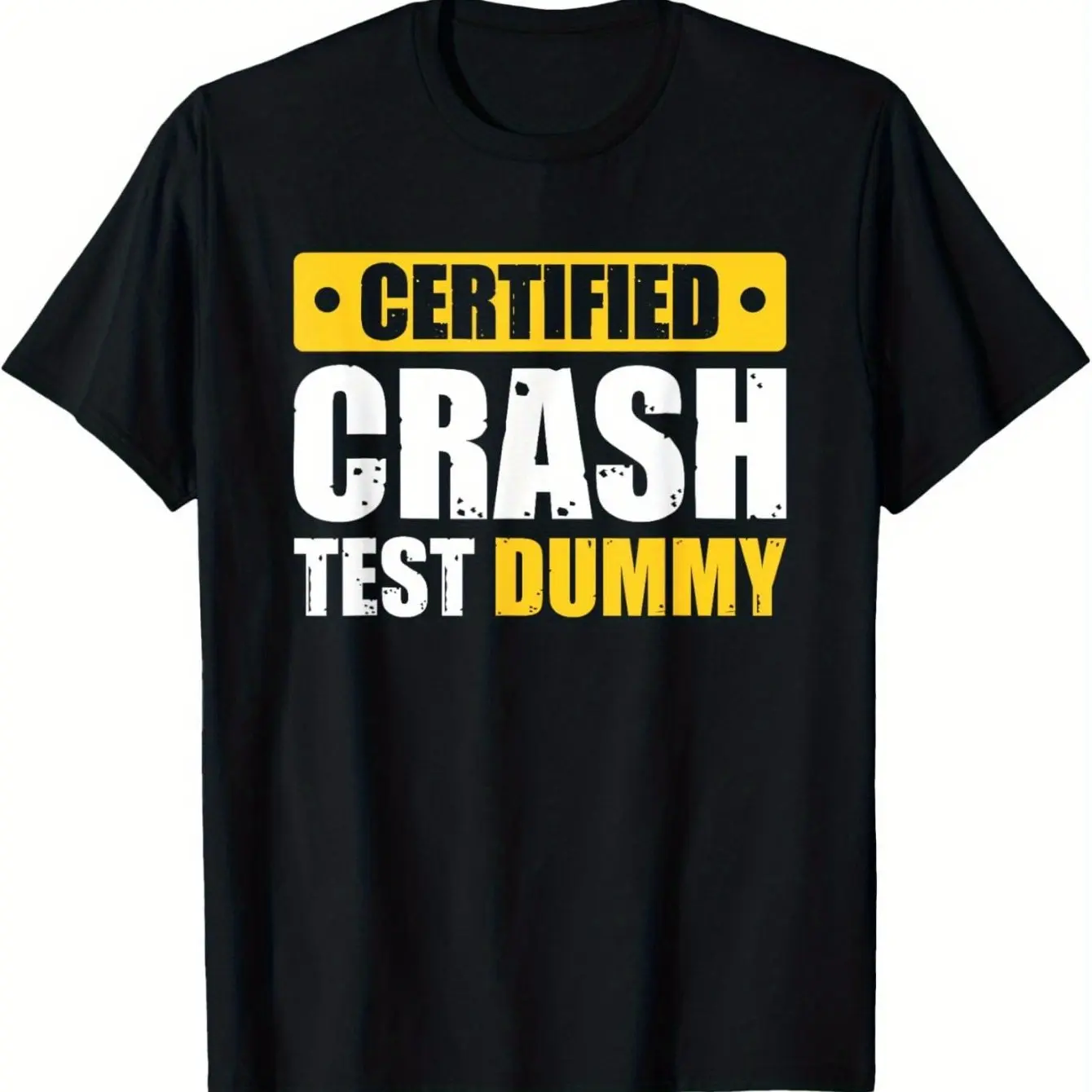 CVC cotton, certified crash test dummy T-shirt, design short sleeves, fun style, loose version.