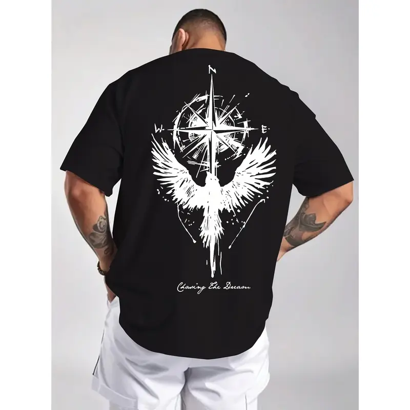 2026 New Men Summer Short Sleeve Printed T Shirt Casual Crew Neck Cotton Tee Lightweight Breathable Streetwear Top 2026 Street Style Must Have All Cotton Individual Personality Fashion Cool Graphic Tee For Men