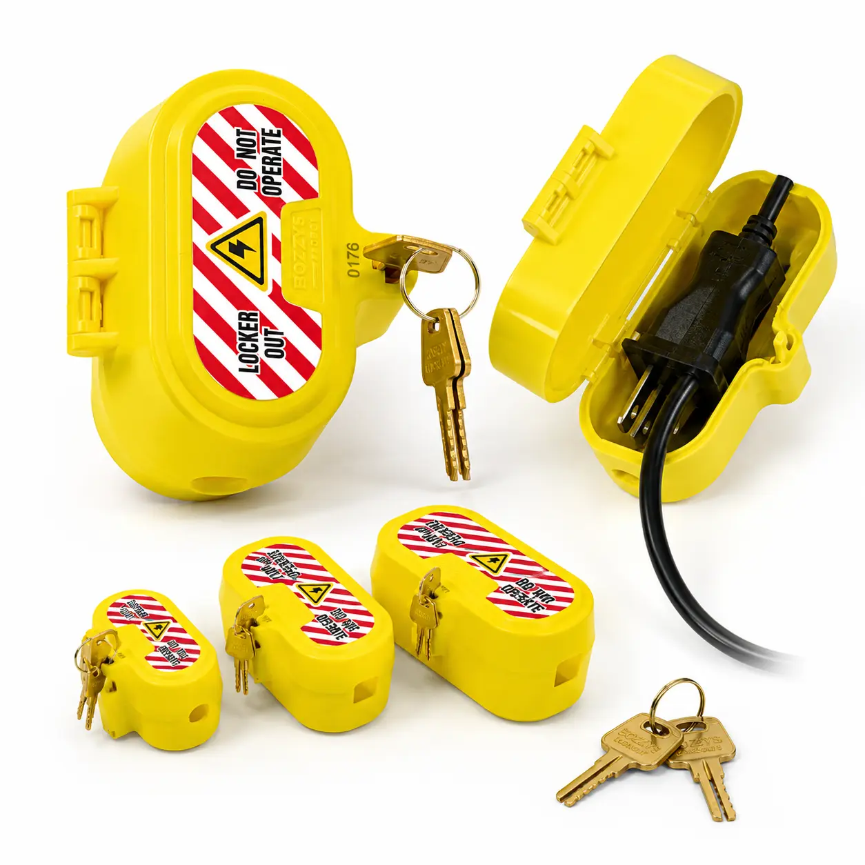 Electrical Plug Lockout Device, Safety Plug Lock for Power Cords, Lockout Tagout LOTO Plug Lock, Industrial Electrical Safety Lock