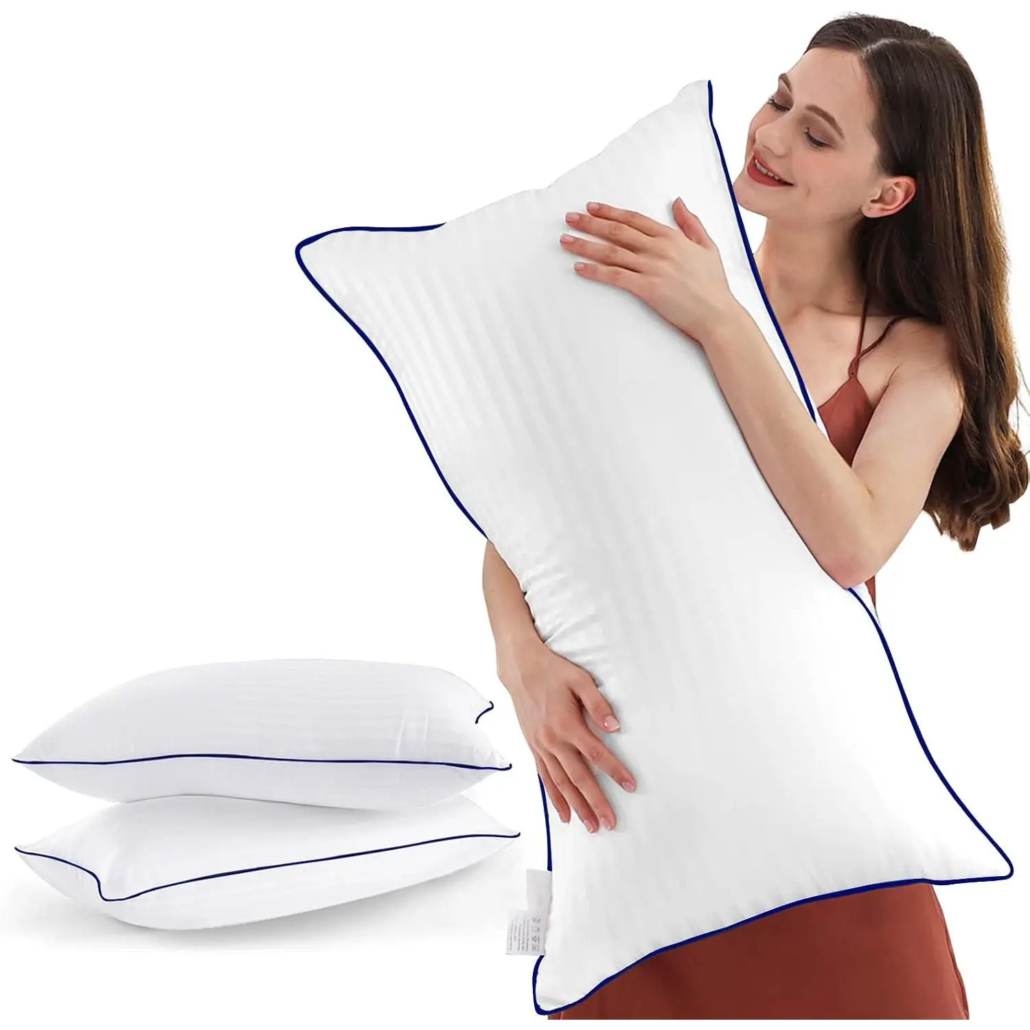Bed Pillows for Sleeping, King Size Pillows Set of 2 Hotel Pillows| Cooling Luxury Pillows with Soft Down Alternative Filling for Back, Stomach or Side Sleepers