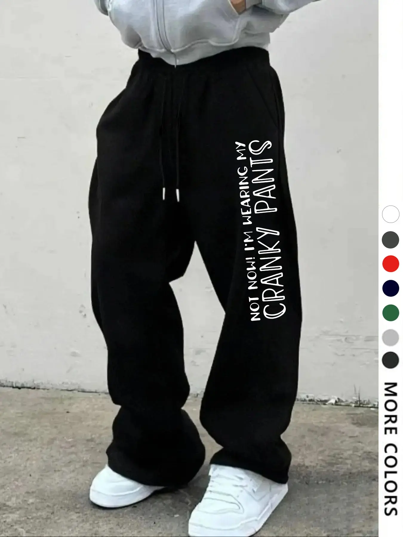 'not Now I'm Wearing My Cranky Pants' Floral Print Sweatpants, Unisex Loose-Fit Streetwear, Casual Hip Hop Long Pants, All Seasons