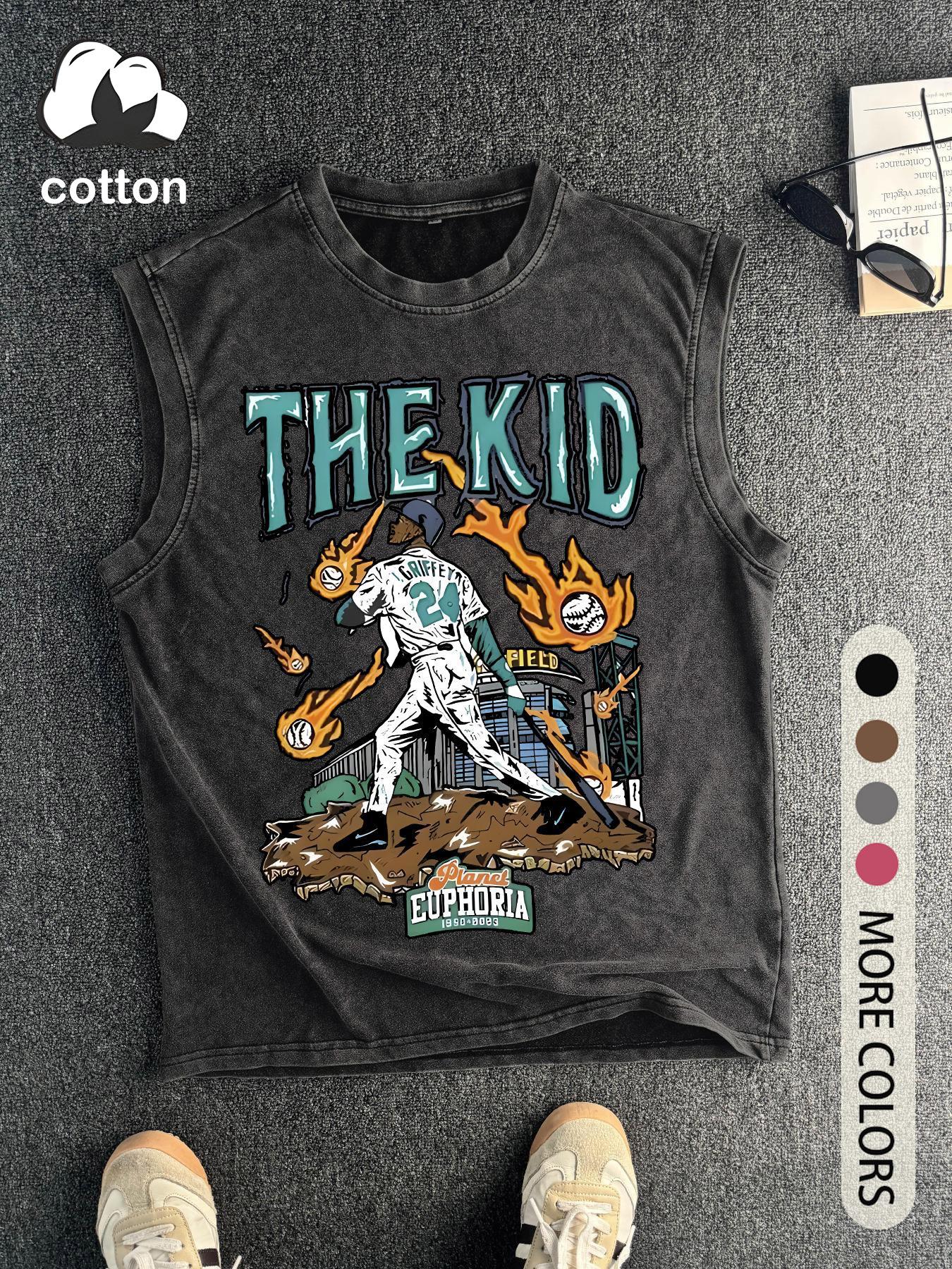 Men's Vintage Graphic Round Neck Tank Top, Regular Fit Casual Sleeveless Crew Neck Top for Summer, Men's Top for Daily Wear, Socks