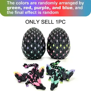 1 Set 3D Printed  Dragon Egg with Dragon Inside Luminous Glow in the Dark Dino Eggs Decoration Gift for Home Funny Decorative Statue Figurine Christmas Ornament Stocking Easter Basket Stuffers Figure Decor Figurines Decor [Random Color]