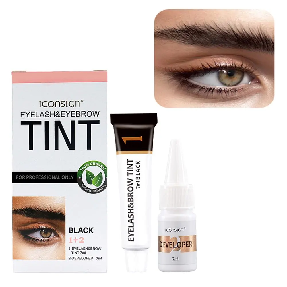 Eyelash & Eyebrow Tinting Kit, Eyebrow Tinting Cream, 1 Box Long-Lasting Natural Eyelash & Eyebrow Tint, Eye Makeup Tool for Women & Girls, Cosmetic, Eyebrow Makeup Products, Brow Stain, Eyebrow Dye