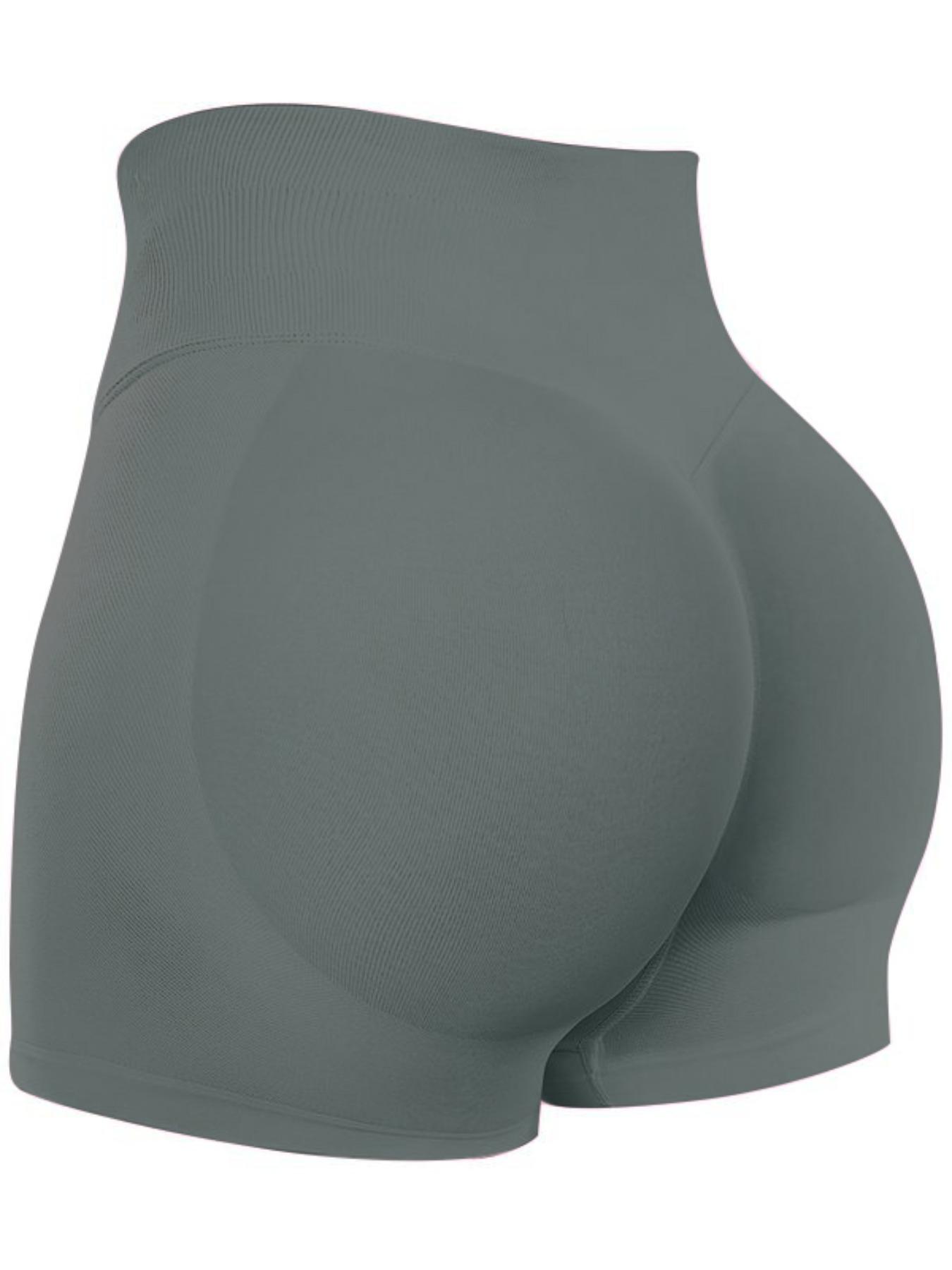 Women's Solid Color Seamless Gym Shorts, High Stretch Yoga Shorts, Workout Bottoms, Ladies Sportswear for Indoor Outdoor Wear