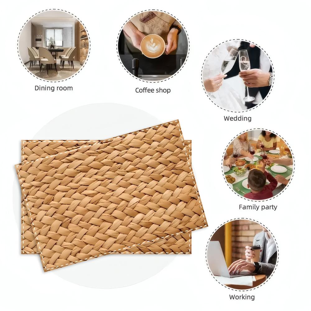 4/6pcs Fall Harvest Placemat Festive Woven Placemats for Home Decor, Kitchen Dining Table, Family Party; Perfect Gift for Celebrations Seasonal Gatherings, Rustic Charm for Thanksgiving, Christmas, Easter More! 32x42cm/12.6x16.5inch