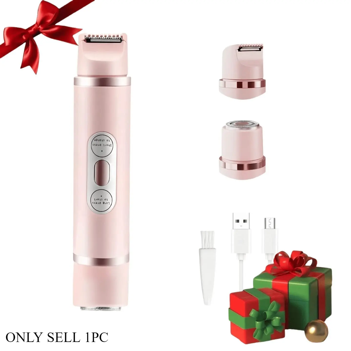 Rechargeable Dual-Head Wireless Electric Razor, 2-In-1 Men's & Women's Shaver, Bikini Trimmer, Body Hair Remover, New Year & Christmas Gift