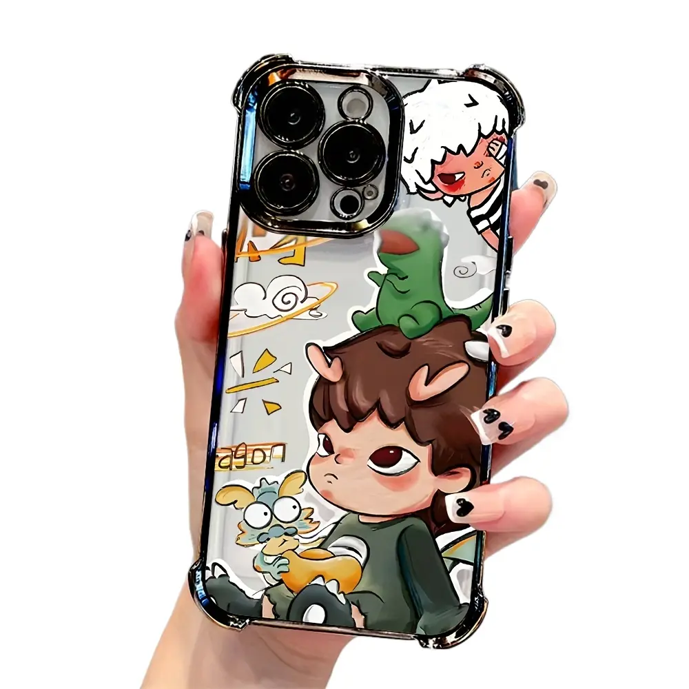 Cartoon Destruction Hironos Smartphone Case, Custom Handheld Cellphone Protection for iPhone 17 Pro Max, 16, 15, 14, 13, 12, 11 Pro Max, Air - Anti-Drop Transparent Soft Back Cover