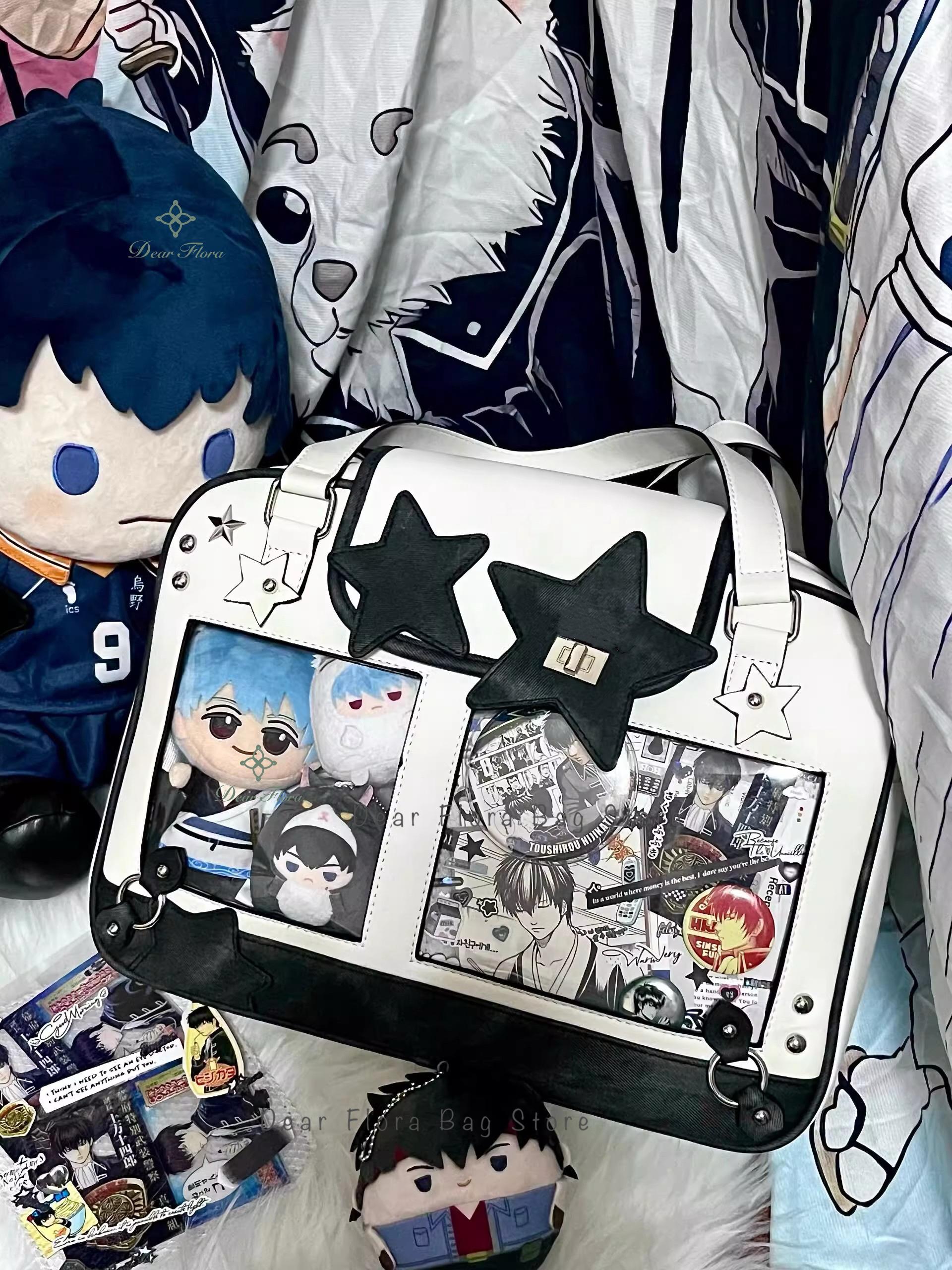 Y2K Trendy Star Ita Bag Lolita Girl Transparent Pocket Women's DIY Display Shoulder Bag Fashion Crossbody Bag Cute Purse Handbag