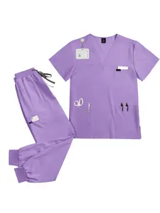 Men’s Beauty Salon Frosted Set Nurse Clinical Scrub Top Long Pants Spa Doctor Care Workwear Uniform