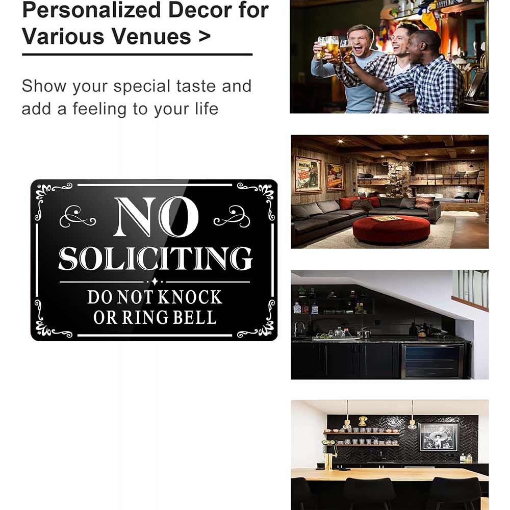 No Soliciting Do Not Knock Or Ring Bell Metal Sign 12x8 In Aluminum, Vintage Front Door Tin Sign, Retro No Soliciting Wall Art for Home, Porch, Entryway, Funny Do Not Knock Plaque, 12x8 Inch Aluminum Sign No Soliciting Do Not Knock Or Ring Bell Metal Sign 12x8 In Aluminum, Vintage Front Door Tin Sign, Retro No Soliciting Wall Art for Home, Porch, Entryway, Funny Do Not Knock Plaque, 12x8 Inch Aluminum Sign