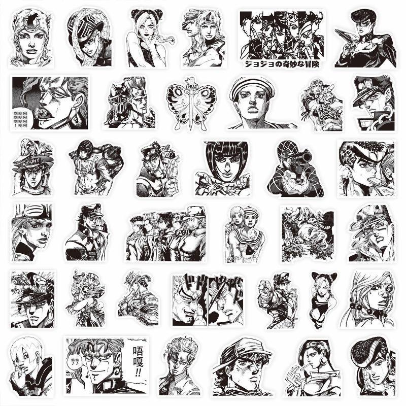 82PCS Kujo Jotaro Anime Stickers JoJo Bizarre Adventure Sticker Higashikata Josuke Bruno Buccellati Cartoon Decals