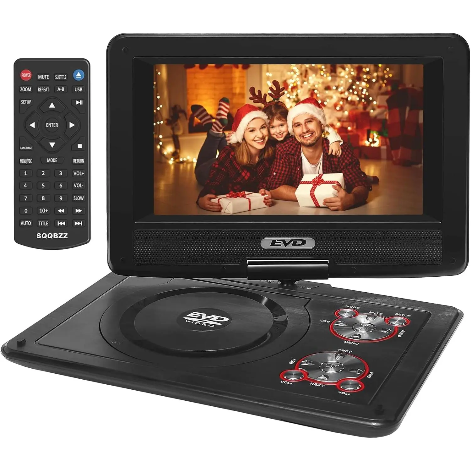 11.5" Portable DVD Player with 9.5" Swivel Screen, 5-Hours Rechargeable , DVD Player,Support CD/DVD/SD Card/USB,Regions Free, Speakers, Black...