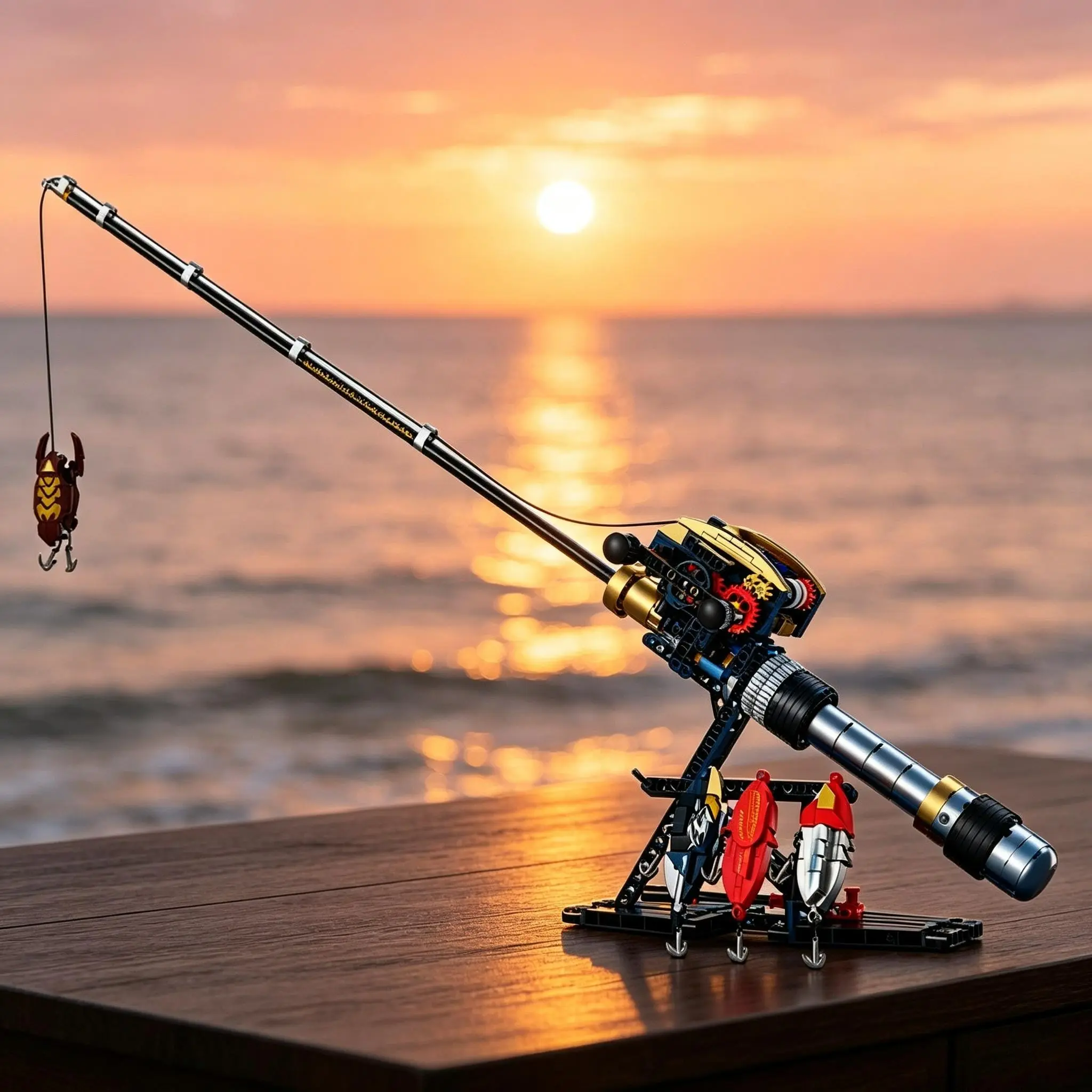 425+ Pieces Fishing Rod Building Kit, Abs Material, Creative Assembly Model, Ideal Gift for Men, Birthday, Christmas, Halloween
