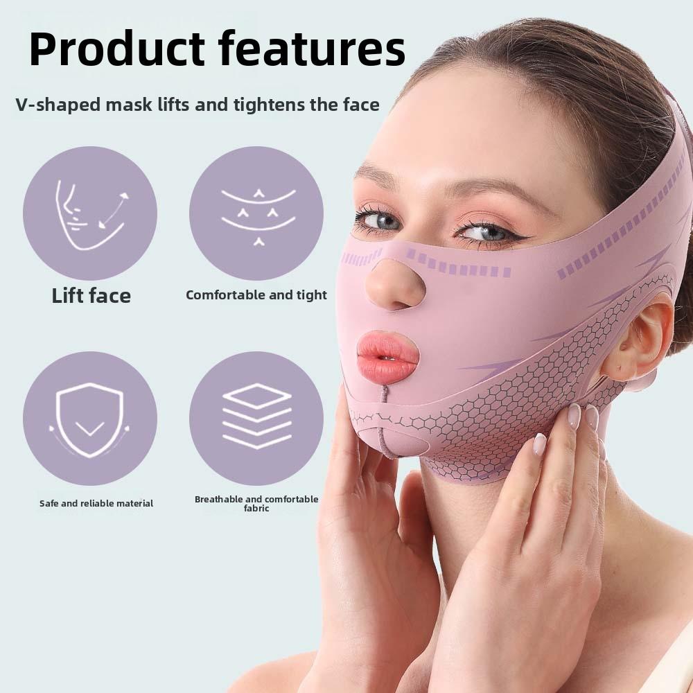 Graphene V-face lifting mask tightens facial contours, reduces nasolabial folds and double chin, sleep bandage is comfortable and breathable