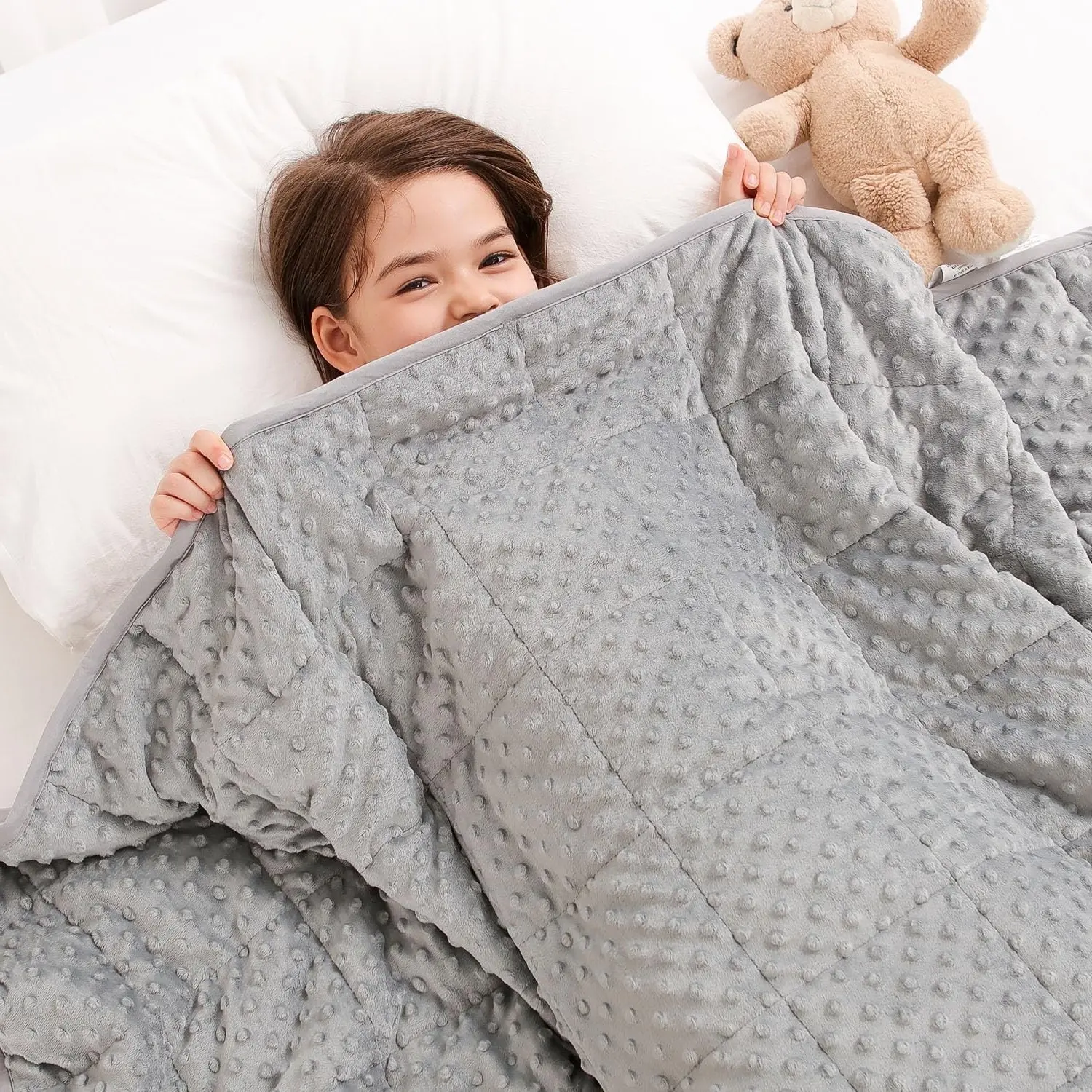 3lbs Weighted Blanket, 36"x48" Cooling Soft Minky Dot Heavy Blanket, Gentle Hug-Like Comfort, Reversible Cooling & Cozy for All Seasons, 7-Layer Even Weight Distribution, Machine WashableGift