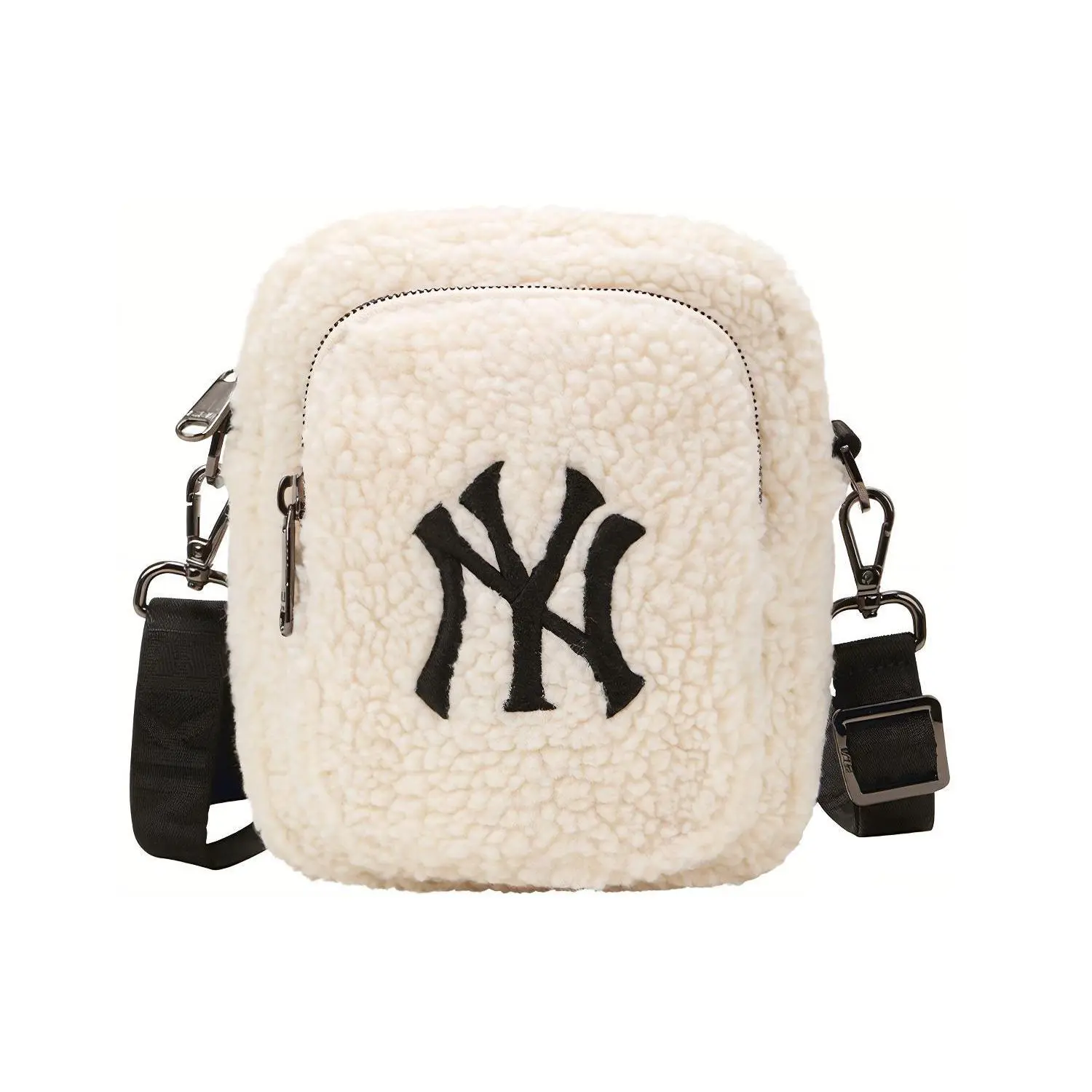 MLB New York Yankees Fleece Mini Crossbody Bag for Women, White