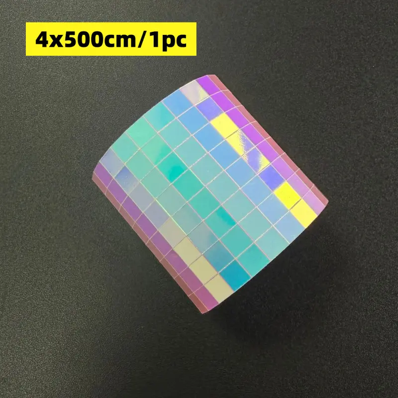 4x500cm Self-Adhesive Mosaic Roll, DIY Decorative Tiles, Reflective Mirror Ball Effect Wall Stickers, 3D Wallpaper for Ktv Bar