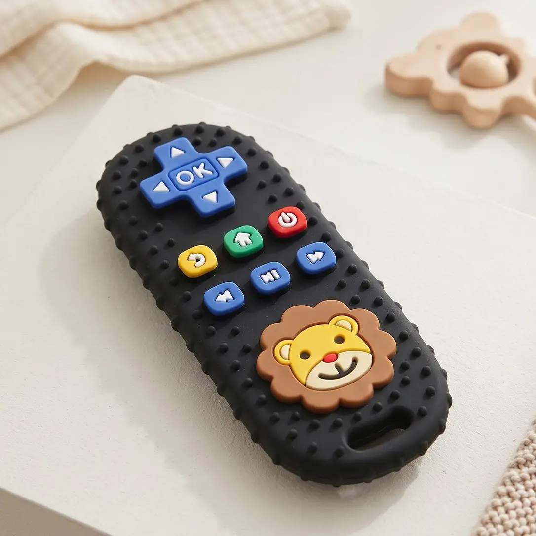 Animal Design Remote Control Teether Toy, 1 Count Safety Soft Teething Relief Toy, Baby Soothing Teether Toy, Baby Care & Health Product