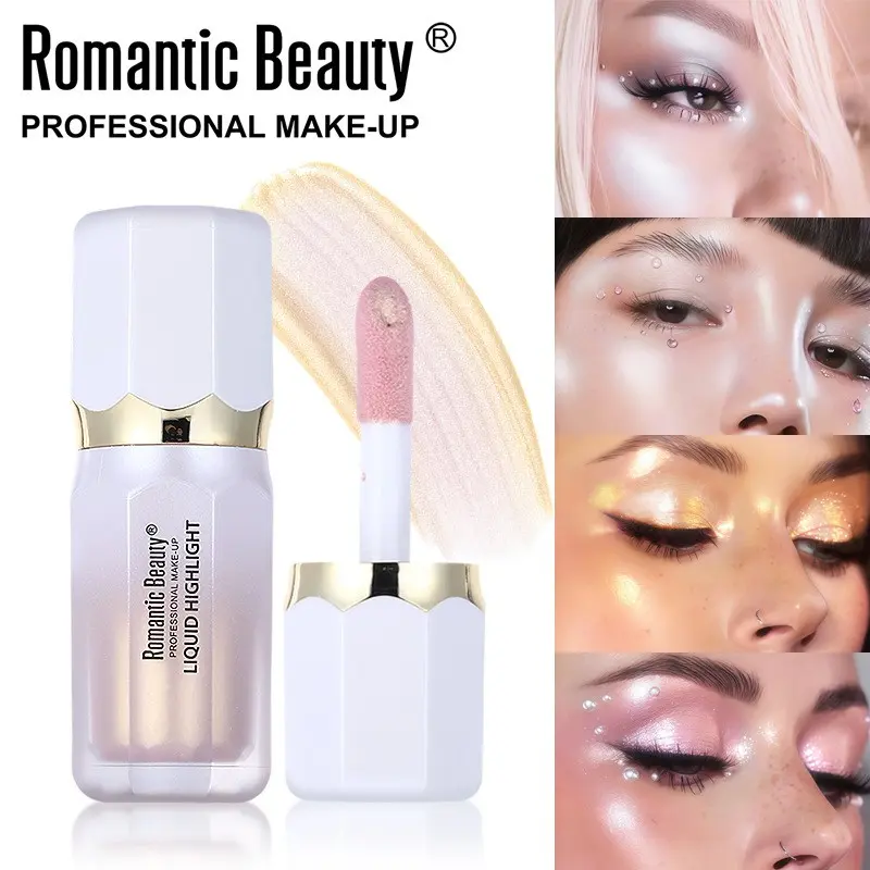 Liquid High Gloss Contour Long-Lasting Flawless Fine Shine Liquid Makeup Glowy Highlighter, Face Contouring Cream for Bright Skin Tone