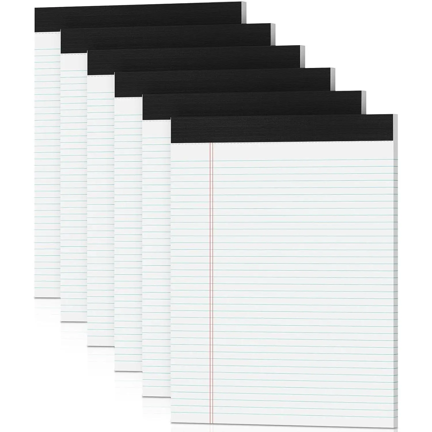 White Legal Pads 8.5 x 11 Writing Note Pads 6 Pack College Ruled Notepads | Double-Sided Printing & Perforated College Ruled Pads of Paper 8.5x11- 30 Sheets/Pad Premium White Paper for Office Supplies