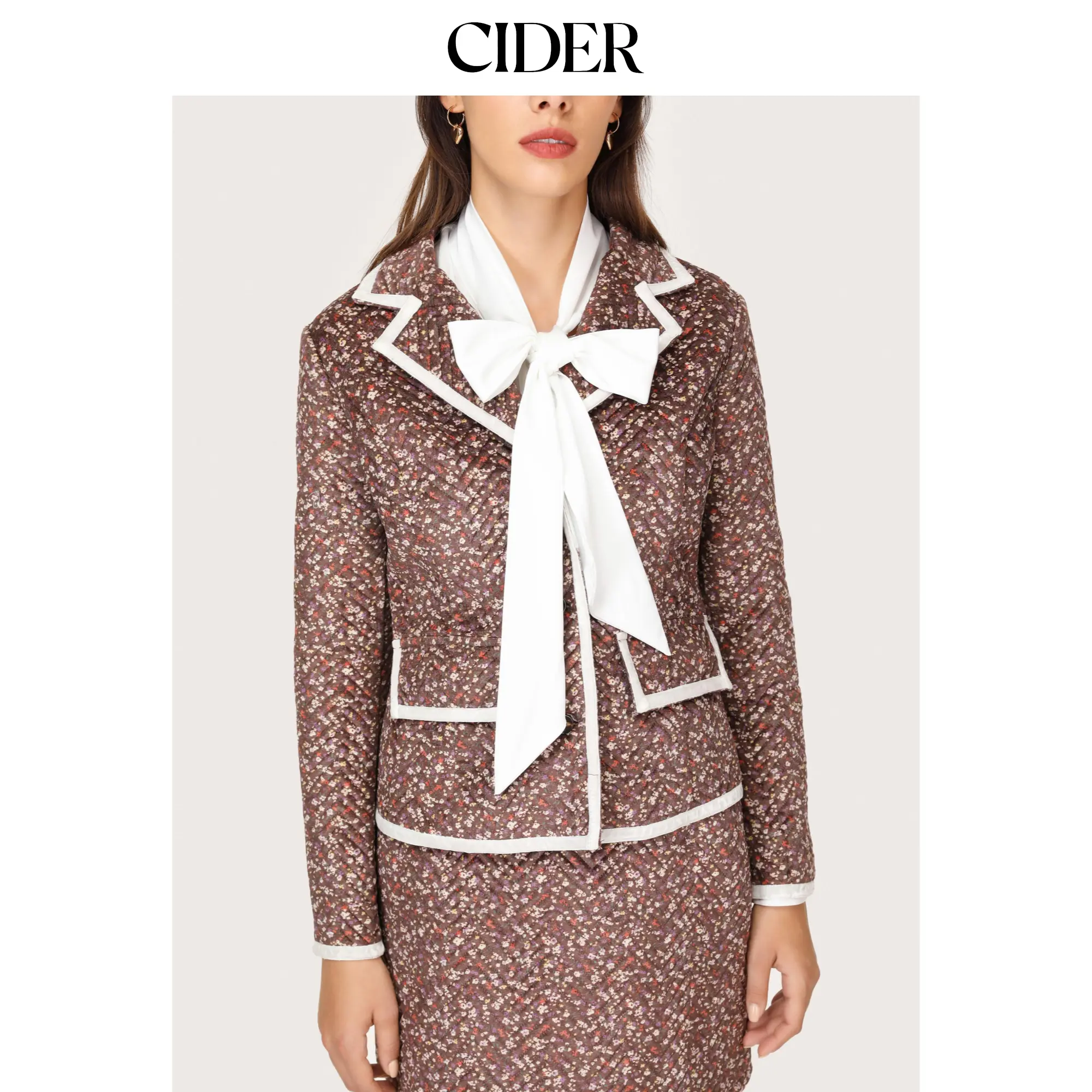 Cider Raise A Toast Dainty Floral Blazer SohoChic