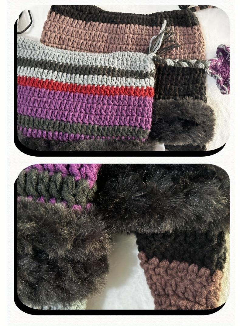 2026 New Stylish Unisex Winter Beanie – Warm Knitted Faux Fur Lined Hat, Ear Flaps & Tassels Design for Cold-Weather Outdoor Wear, Great for Thanksgiving