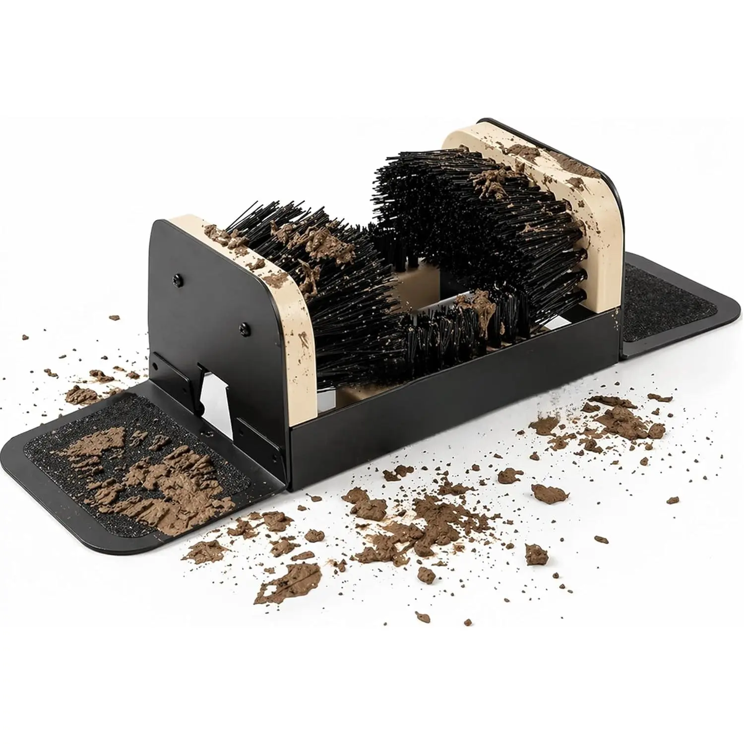 Heavy-duty outdoor boot mud scraper, with a guard, weather-resistant shoe cleaner, capable of removing mud and snow