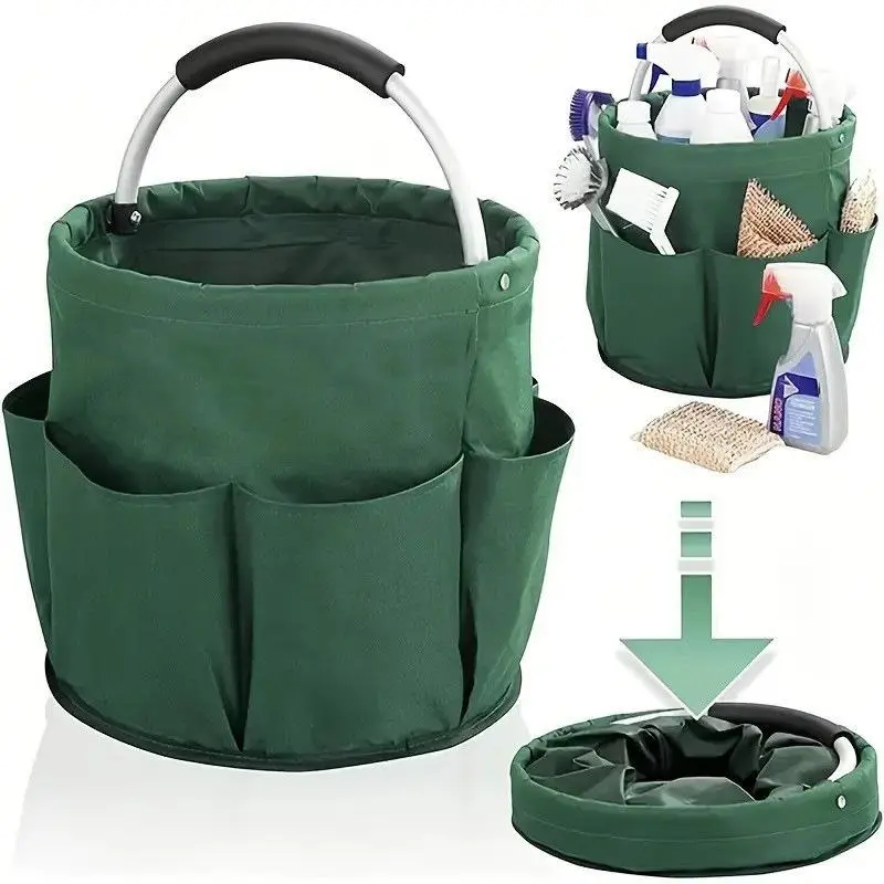 11×11 inch Multifunctional Folding Basket with Handles: Portable Picnic Baskets Outdoor Beach Baskets Garden Picking Baskets Gift Baskets Collapsible Bathroom Storage Baskets
