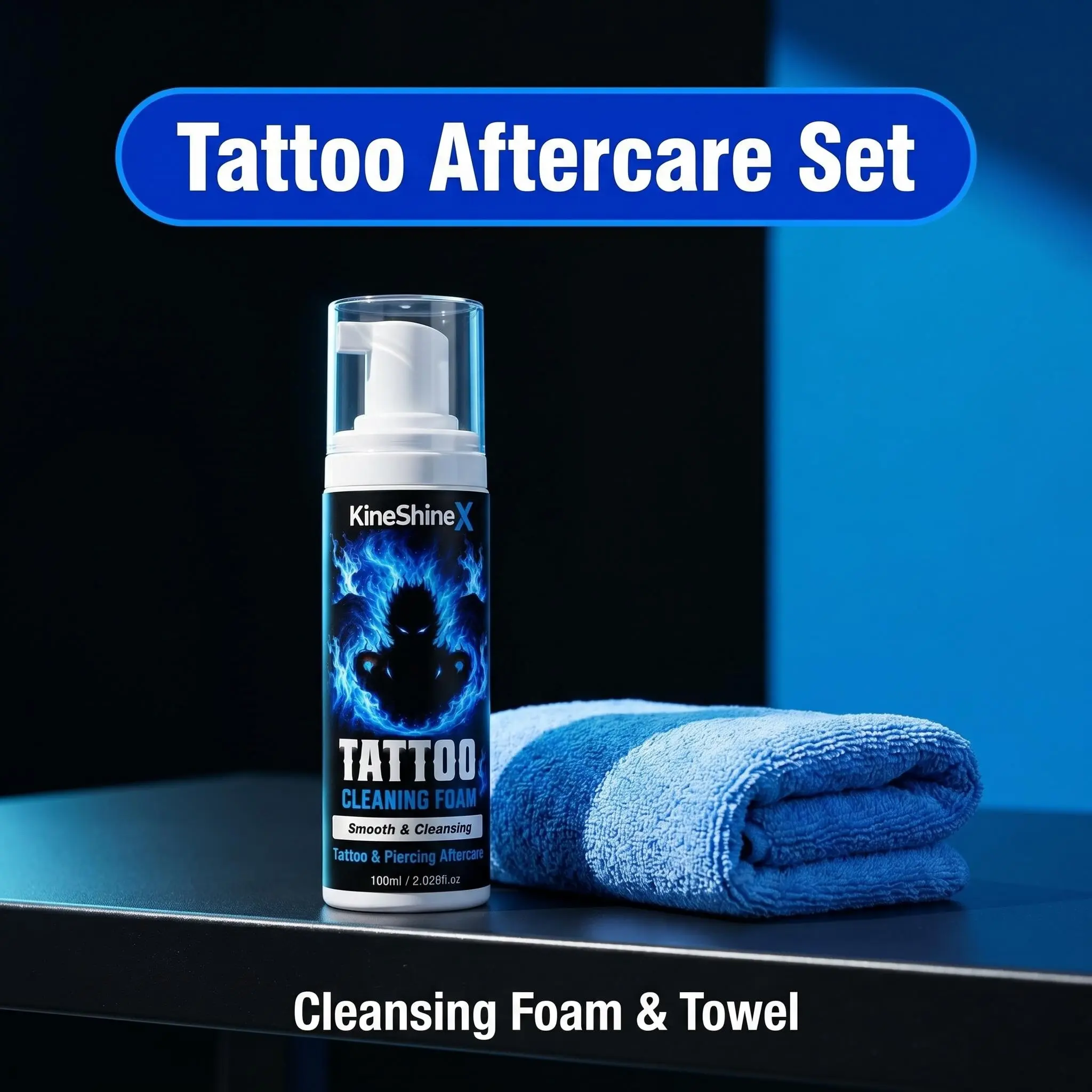 Tattoo Cleaning Care Foam, Gentle Stain Removal, Non-Irritating, Piercing Aftercare Foam, Tattoo Repair Post-Op Care, Specialized Cleanse