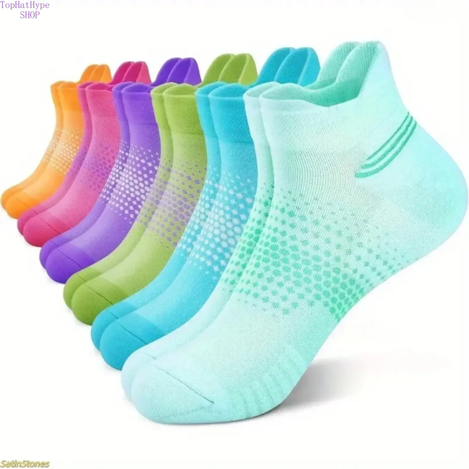 Women's 6-Pack Low Cut Compression Socks - Cushioned Arch Support, Breathable Socks for Gym, Outdoor Sports, Breathable Sock, All Seasons