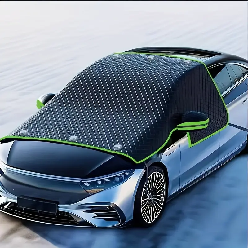 One-piece Oxford fabric windshield cover, Windscreen Cover, a universal snow and sun protection kit for car front windows suitable for all seasons, water-resistant, windproof, and UV-resistant. Suitable for cars, SUVs and trucks.