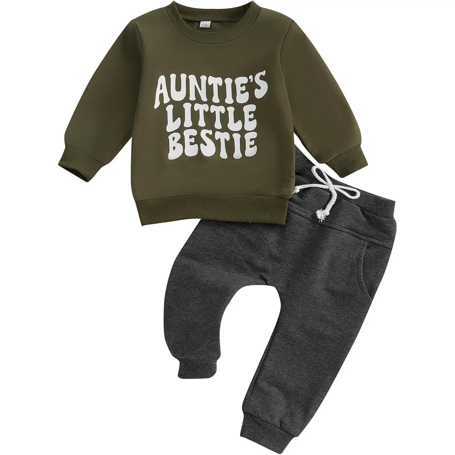 Baby Clothes Gender Neutral Baby Boy Girl Long Sleeve Sweatshirt Pullover Pant Fall Solid Color Outfit