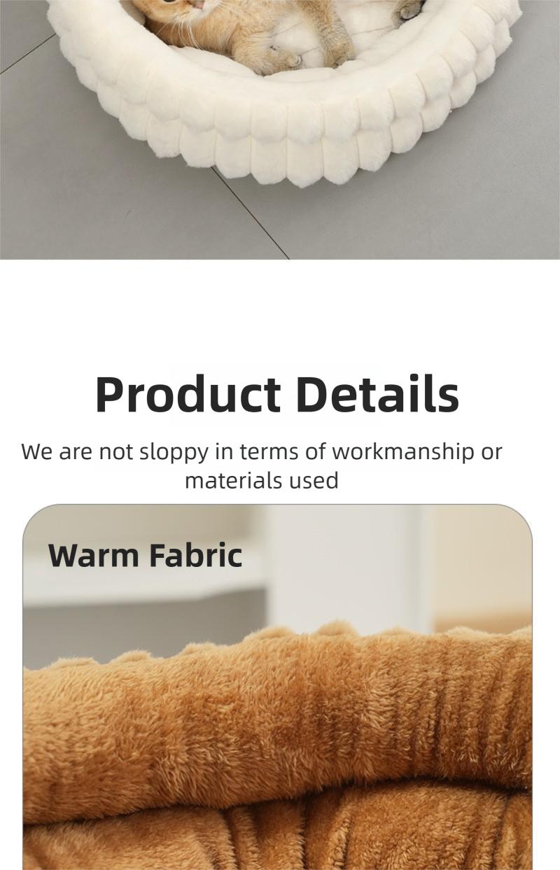 Fluffy Rabbit Fur Round Pet Bed – Quilted Donut Cushion for Cats & Dogs, Thickened Anti-Slip Mat, Small Medium Large Sizes Fluffy Rabbit Fur Round Pet Bed – Quilted Donut Cushion for Cats & Dogs, Thickened Anti-Slip Mat, Small Medium Large Sizes