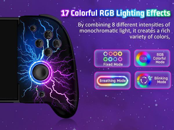 ESYWEN Switch Controllers for Nintendo Switch/Switch OLED, Hall Effect Switch Wireless Pro Controller One-Piece Joypad, Full-Size Handheld Mode Controller with Battery/Turbo/Programming