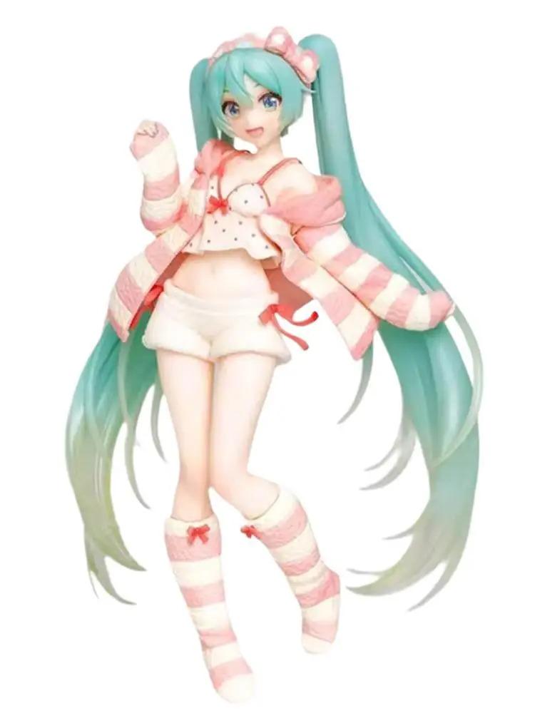 20CM Anime Hatsune Miku Home Clothes Pajamas Dress Up Standing Model Toy Gift For Children Collection PVC Action Figure Boxed