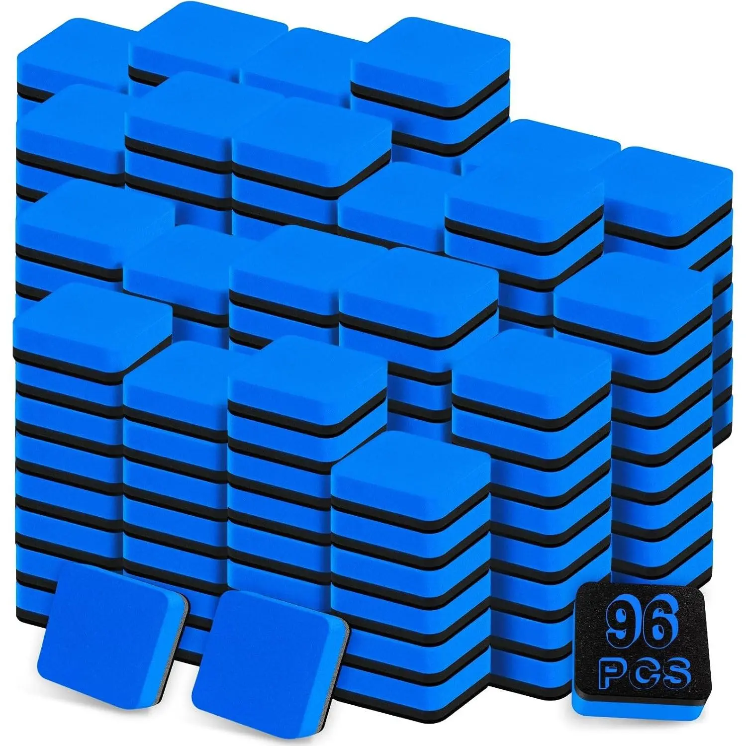 96 Pack Mini Magnetic Whiteboard Erasers - Cube Dry Erase Erasers, Chalkboard Cleaners for Kids, Classroom, School, Home & Office Supplies